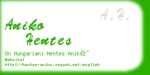 aniko hentes business card